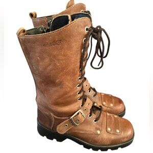 Martino Brown Leather Motorcycle Boots